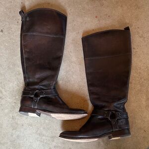 Frye Dark Brown Leather Riding Boots